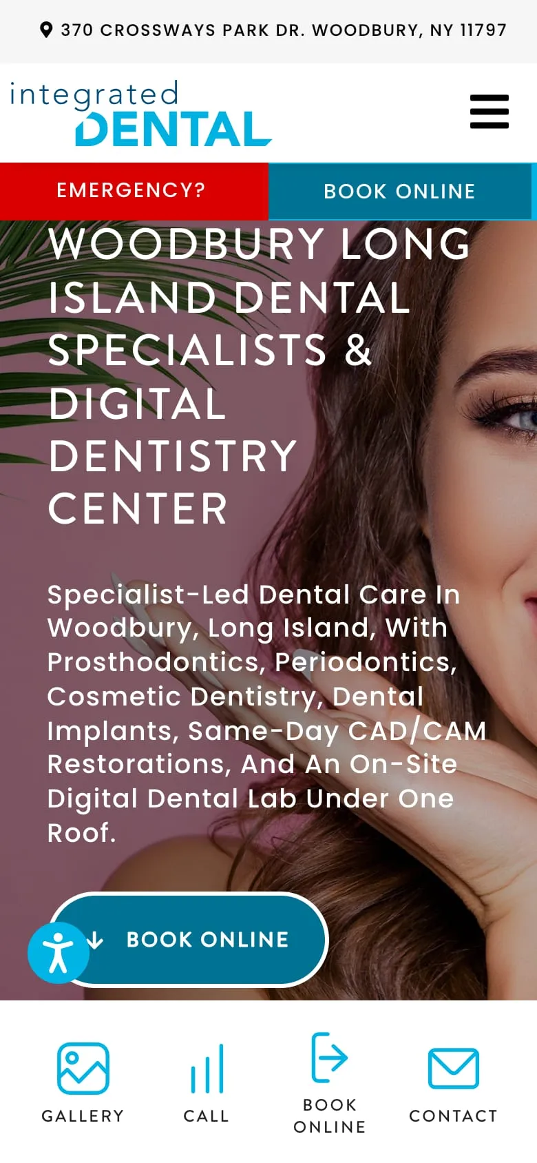 The Integrated Dental website on a phone
